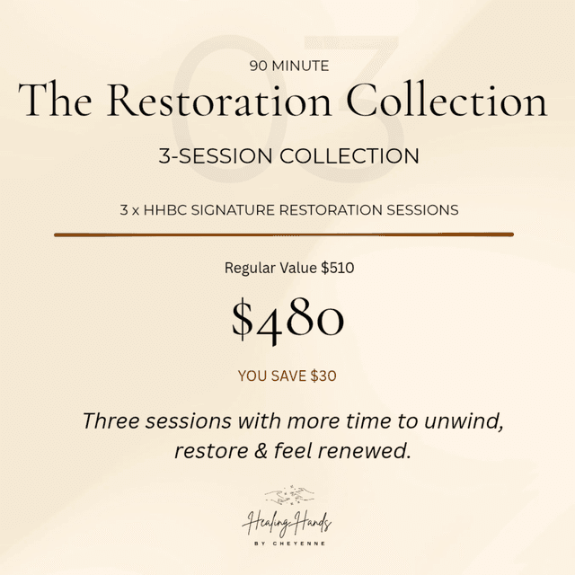 3 Session - Restoration Collection at Healing Hands By Cheyenne LLC in Cedar Rapids, IA